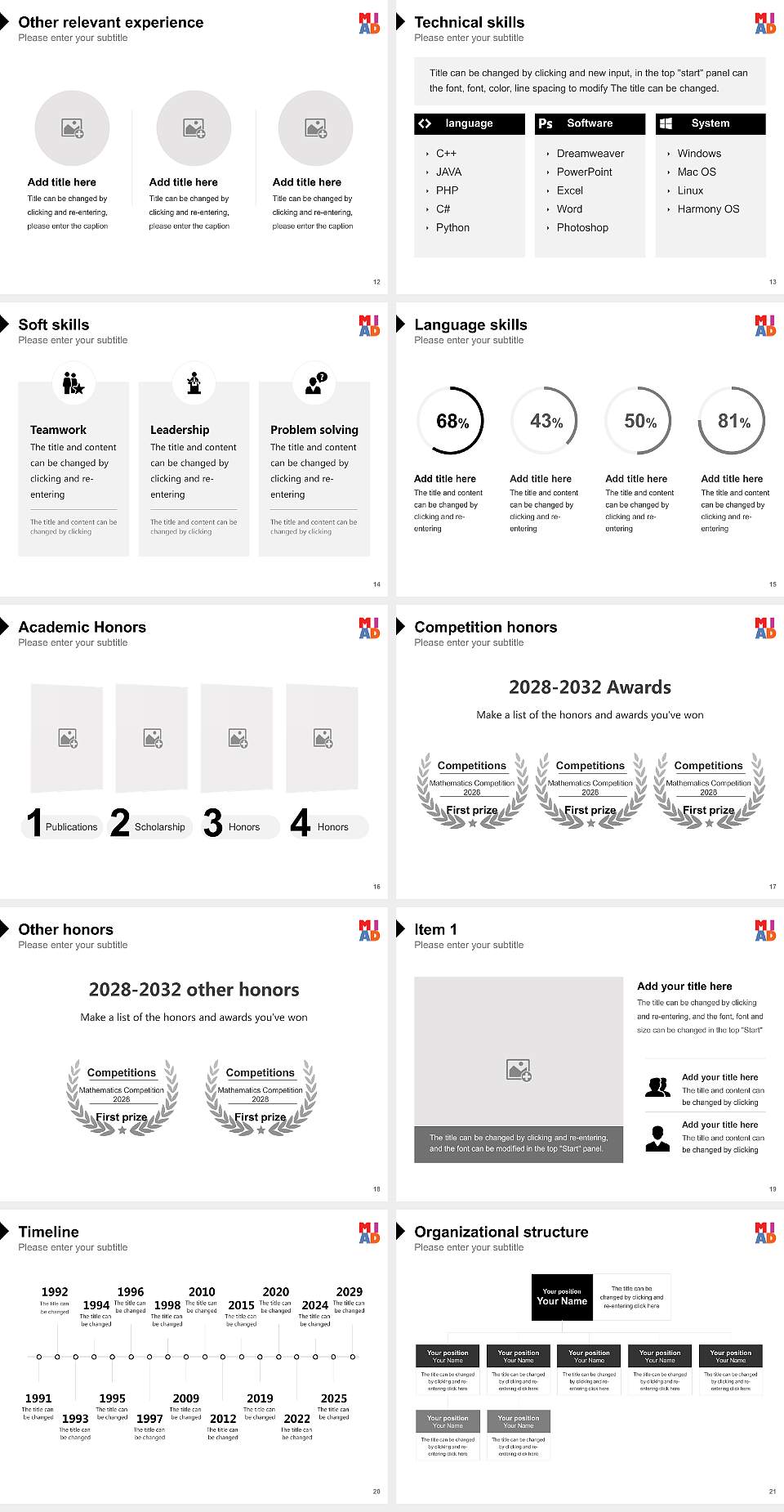 Milwaukee Institute of Art & Design Resume PPT Template4:3 ratio PPT effect preview image3