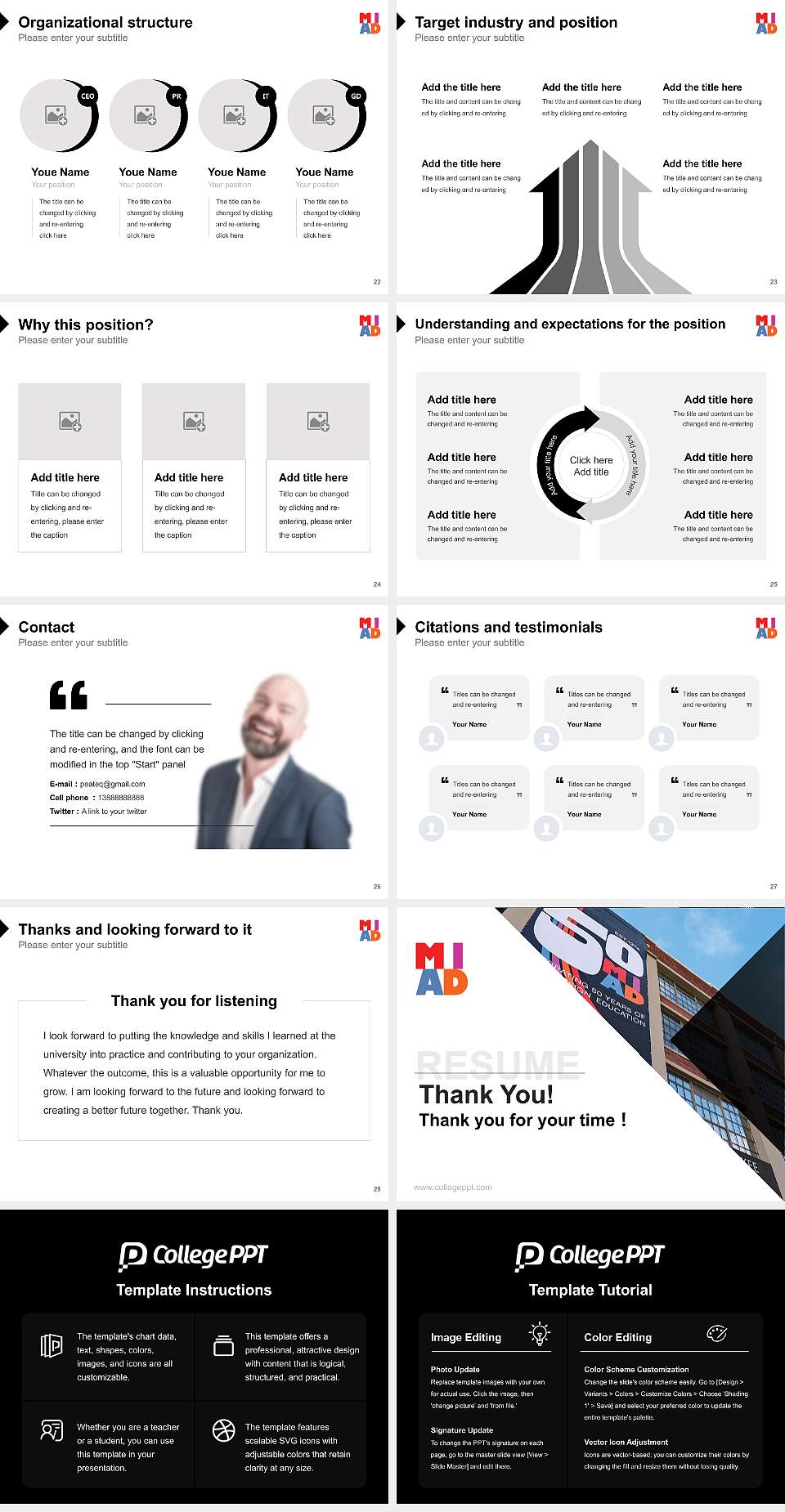 Milwaukee Institute of Art & Design Resume PPT Template4:3 ratio PPT effect preview image4