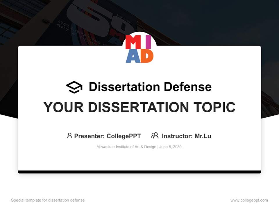 Milwaukee Institute of Art & Design Graduation Thesis Defense PPT Template4:3 ratio PPT effect preview image7