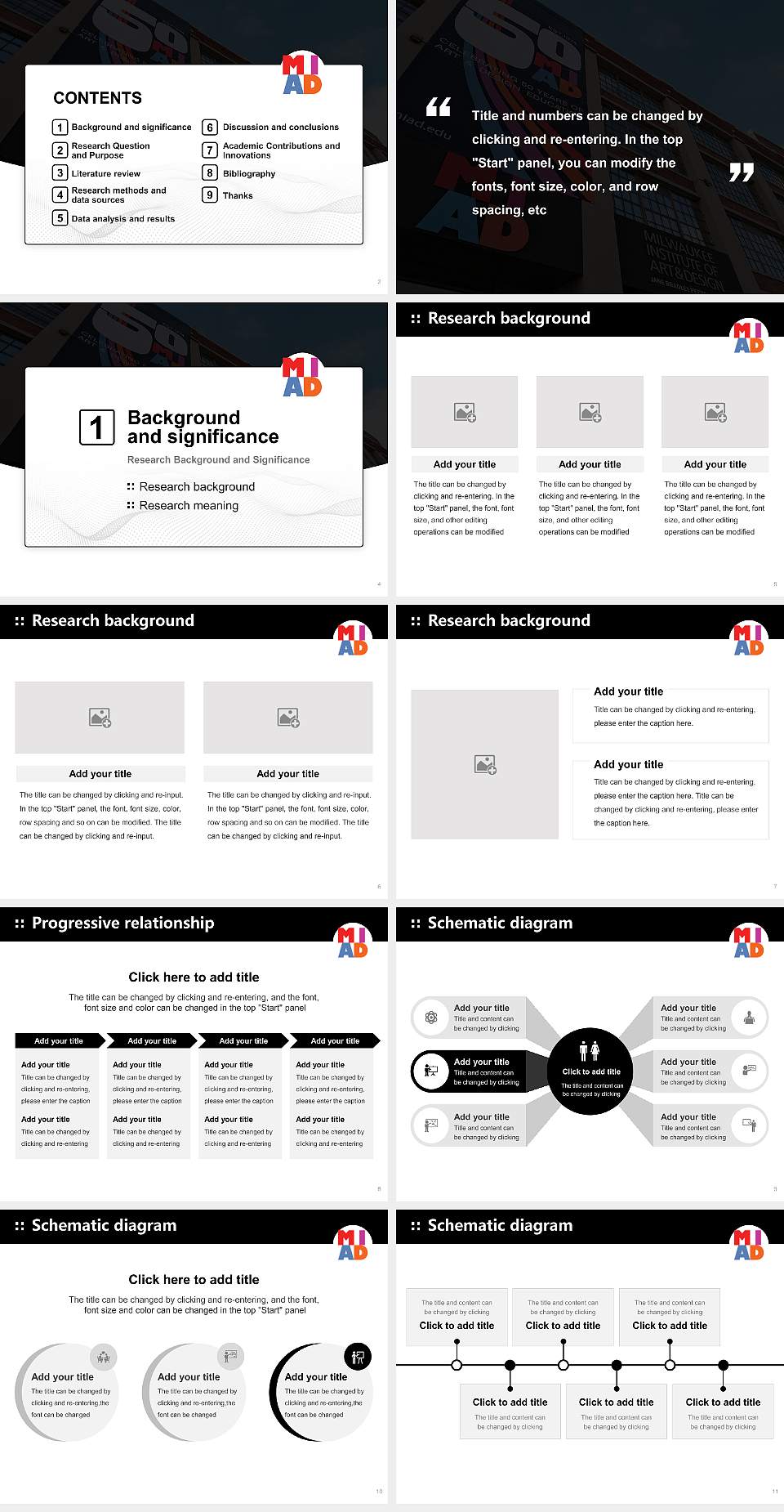 Milwaukee Institute of Art & Design Graduation Thesis Defense PPT Template4:3 ratio PPT effect preview image2