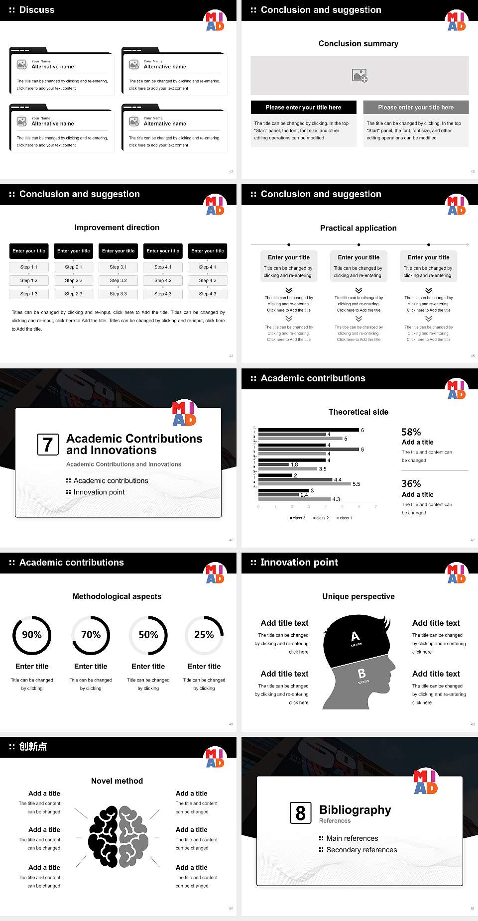 Milwaukee Institute of Art & Design Graduation Thesis Defense PPT Template4:3 ratio PPT effect preview image6