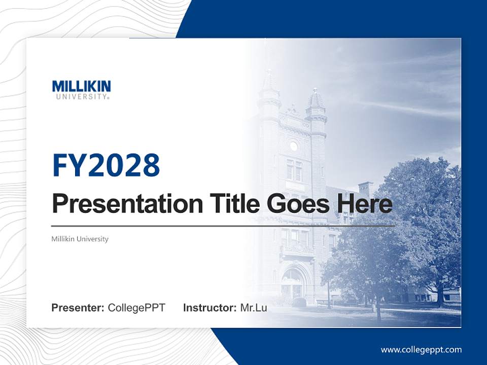 Millikin University Academic Presentation/Research Findings Report PPT Template4:3 ratio PPT effect preview image5