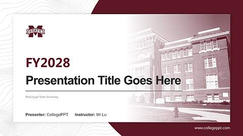 Mississippi State University Academic Presentation/Research Findings Report PPT Template