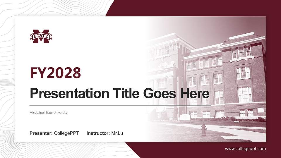 Mississippi State University Academic Presentation/Research Findings Report PPT Template16:9 ratio PPT effect preview image
