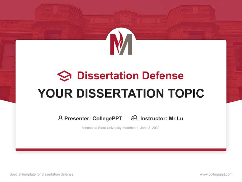 Minnesota State University Moorhead Graduation Thesis Defense PPT Template4:3 ratio PPT effect preview image7
