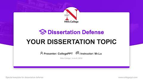 Mills College Graduation Thesis Defense PPT Template