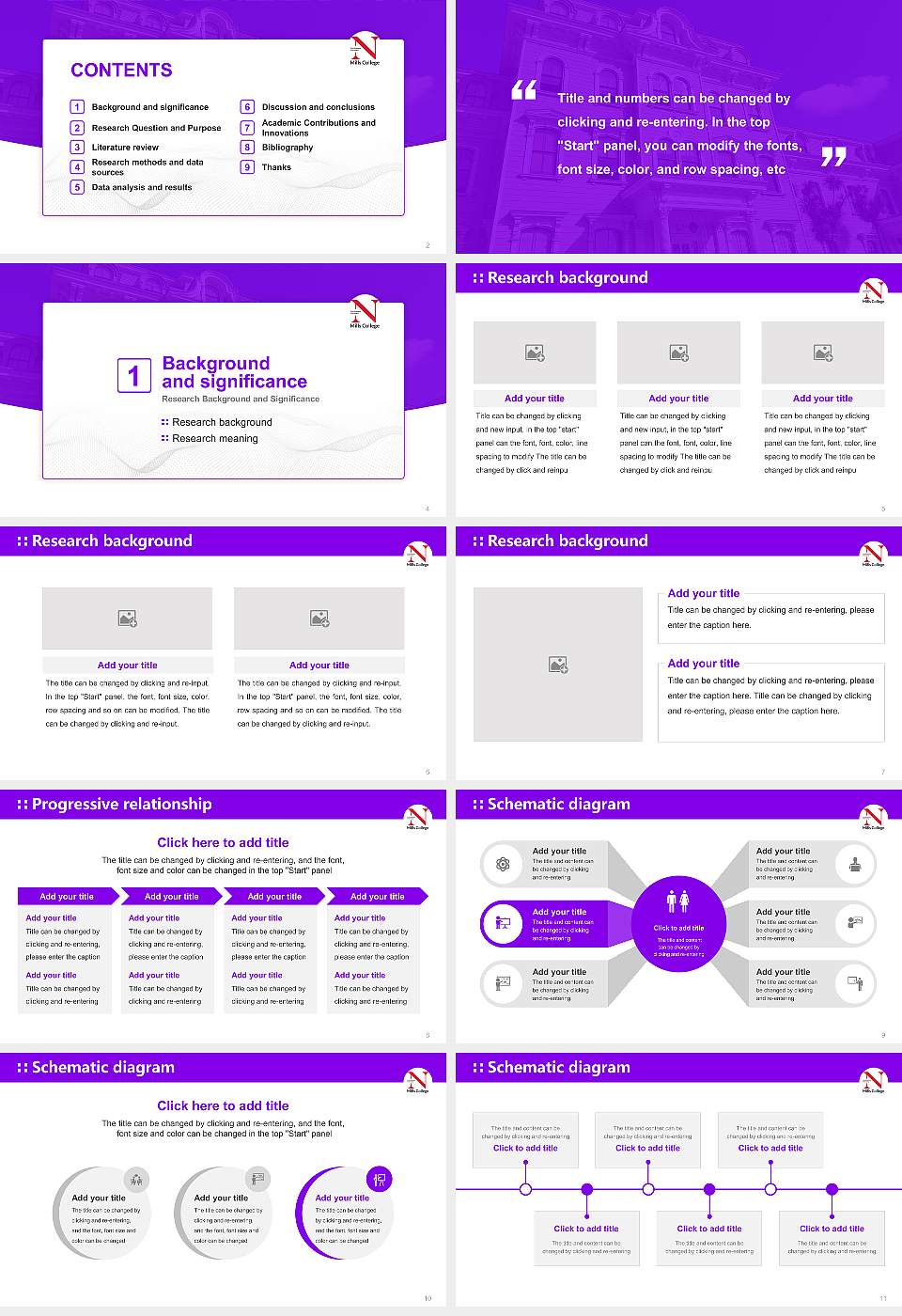 Mills College Graduation Thesis Defense PPT Template16:9 ratio PPT effect preview image2