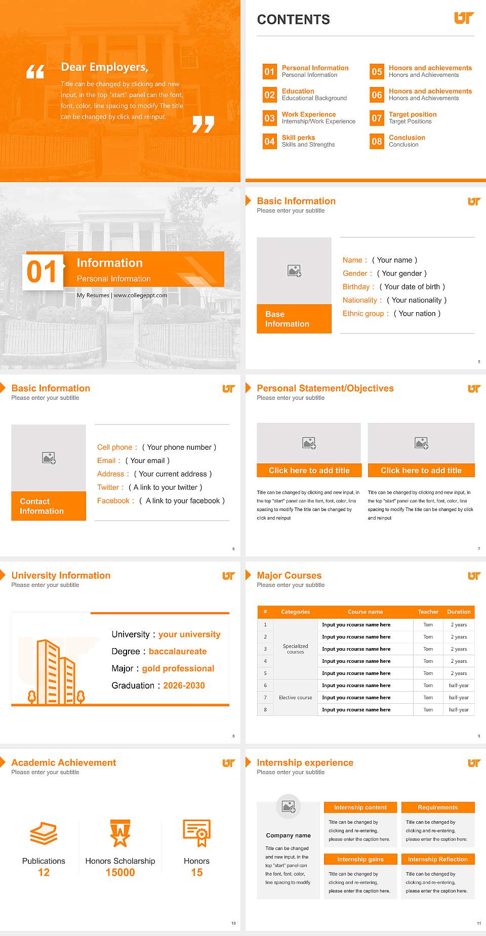 University of Tennessee Southern Resume PPT Template4:3 ratio PPT effect preview image2