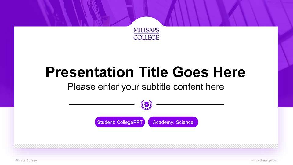 Millsaps College National Scholarship Defense PPT Template16:9 ratio PPT effect preview image