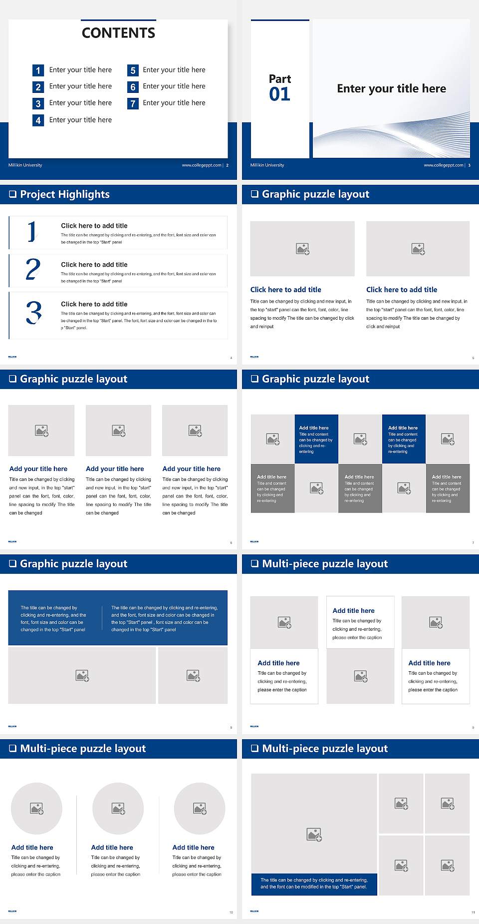 Millikin University General Purpose PPT Template4:3 ratio PPT effect preview image2
