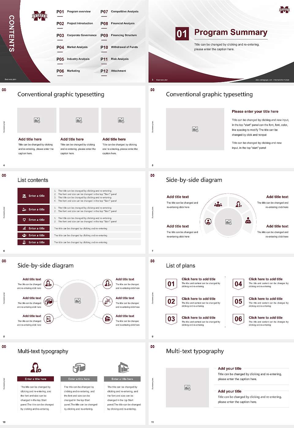 Mississippi State University Competition/Entrepreneurship Contest PPT Template16:9 ratio PPT effect preview image2