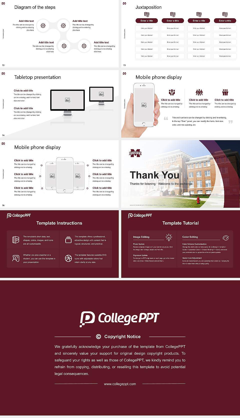 Mississippi State University Competition/Entrepreneurship Contest PPT Template16:9 ratio PPT effect preview image9