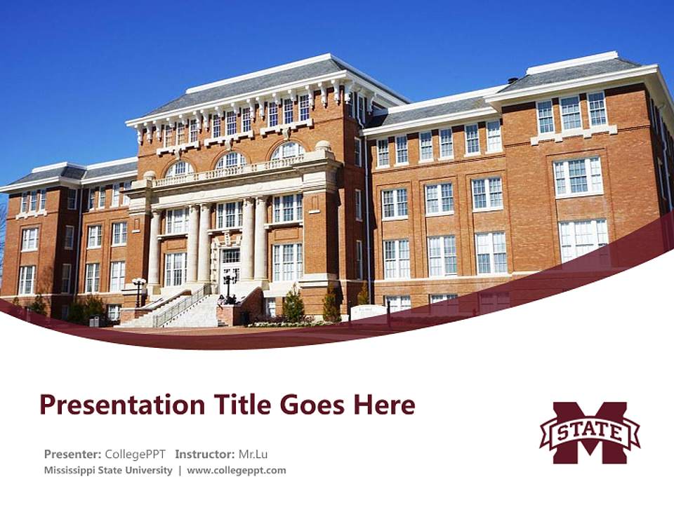 Mississippi State University Course/Courseware Creation PPT Template4:3 ratio PPT effect preview image5