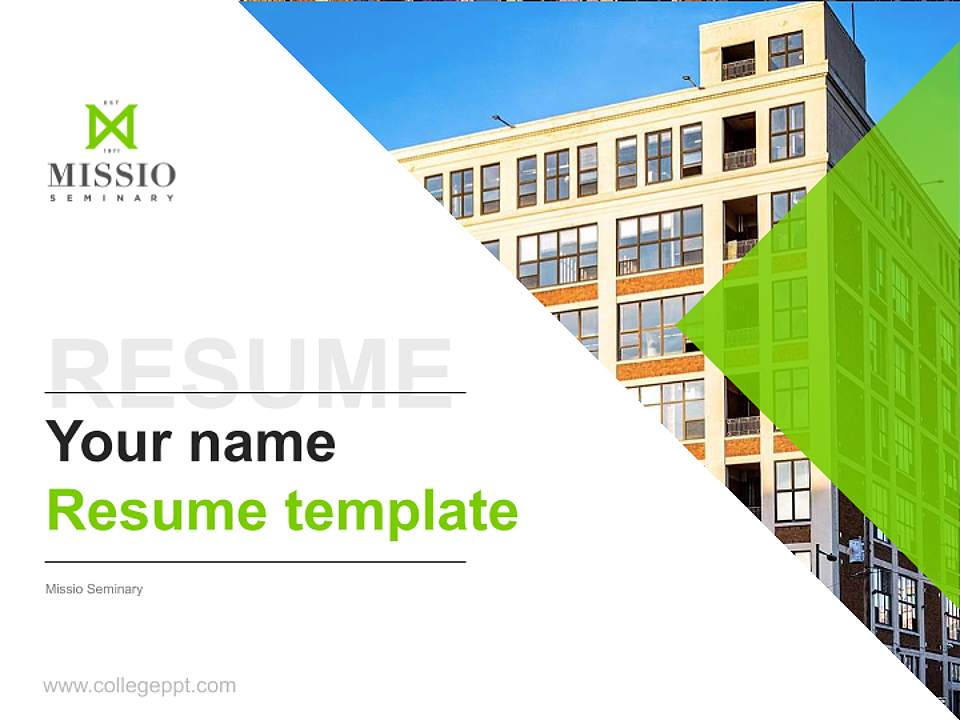 Missio Seminary Resume PPT Template4:3 ratio PPT effect preview image5