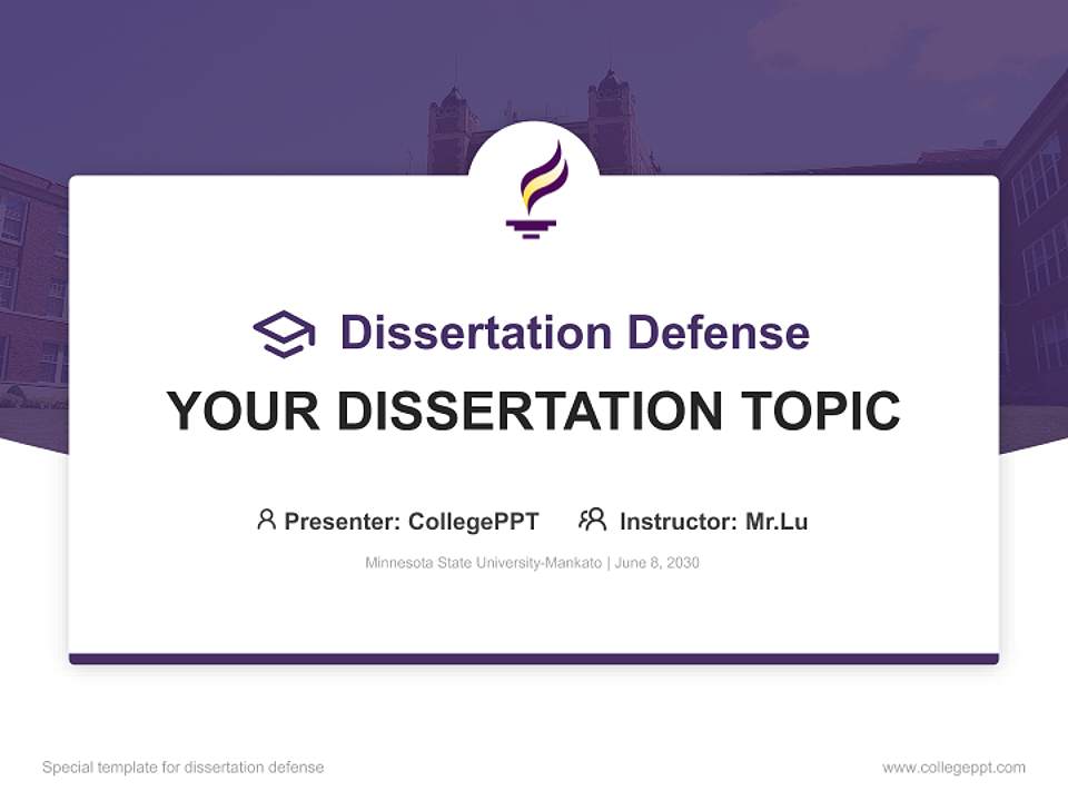 Minnesota State University-Mankato Graduation Thesis Defense PPT Template4:3 ratio PPT effect preview image7