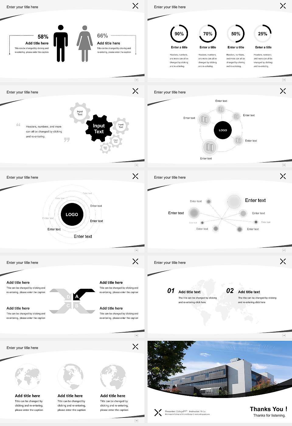 Minneapolis College of Art and Design Course/Courseware Creation PPT Template16:9 ratio PPT effect preview image4