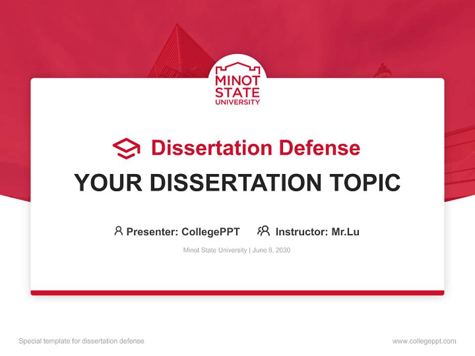 Minot State University Graduation Thesis Defense PPT Template4:3 ratio PPT effect preview image7