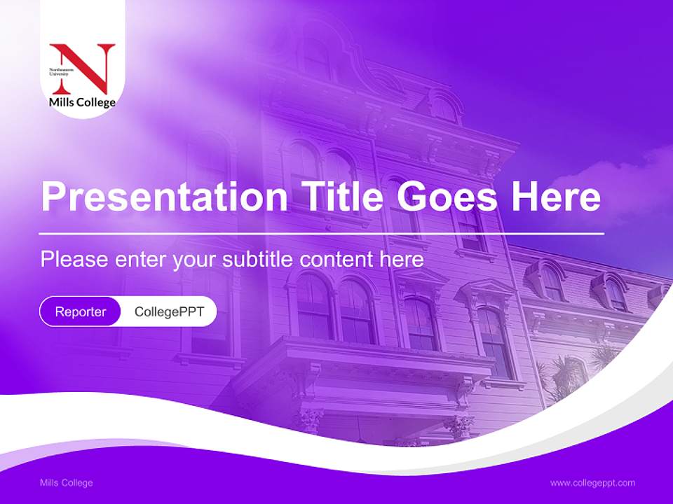 Mills College Lecture Sharing and Networking Event PPT Template4:3 ratio PPT effect preview image4