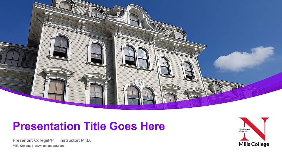 Mills College Course/Courseware Creation PPT Template16:9 ratio PPT effect preview image