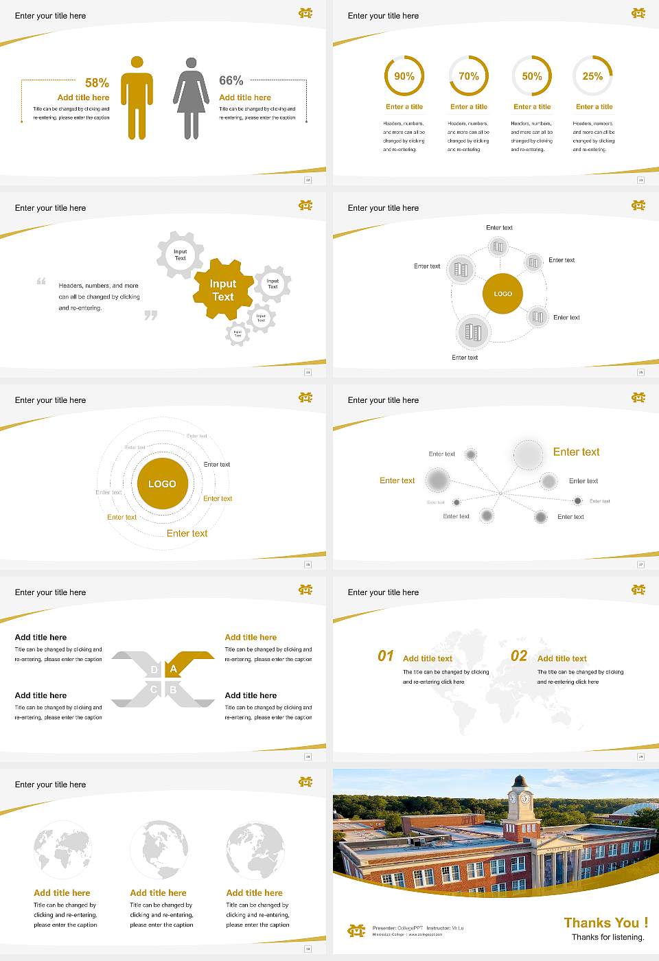 Mississippi College Course/Courseware Creation PPT Template16:9 ratio PPT effect preview image4