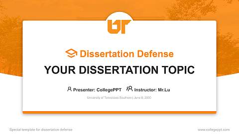 University of Tennessee Southern Graduation Thesis Defense PPT Template
