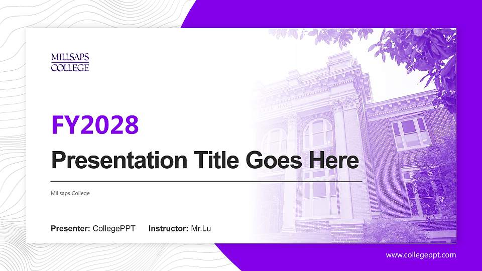 Millsaps College Academic Presentation/Research Findings Report PPT Template16:9 ratio PPT effect preview image