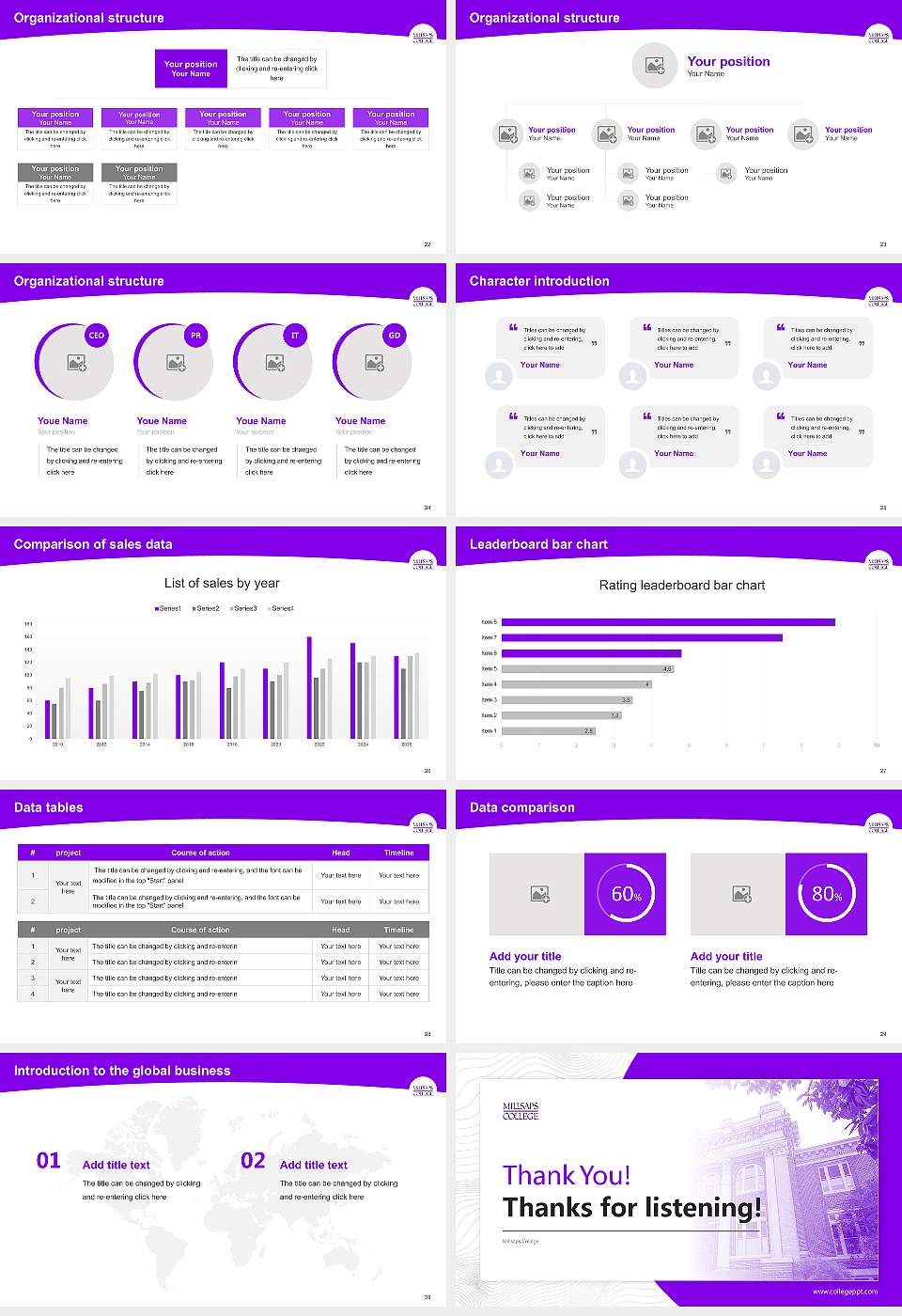 Millsaps College Academic Presentation/Research Findings Report PPT Template16:9 ratio PPT effect preview image4