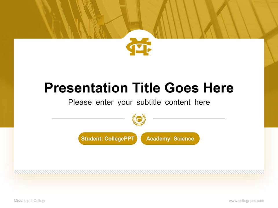 Mississippi College National Scholarship Defense PPT Template4:3 ratio PPT effect preview image4