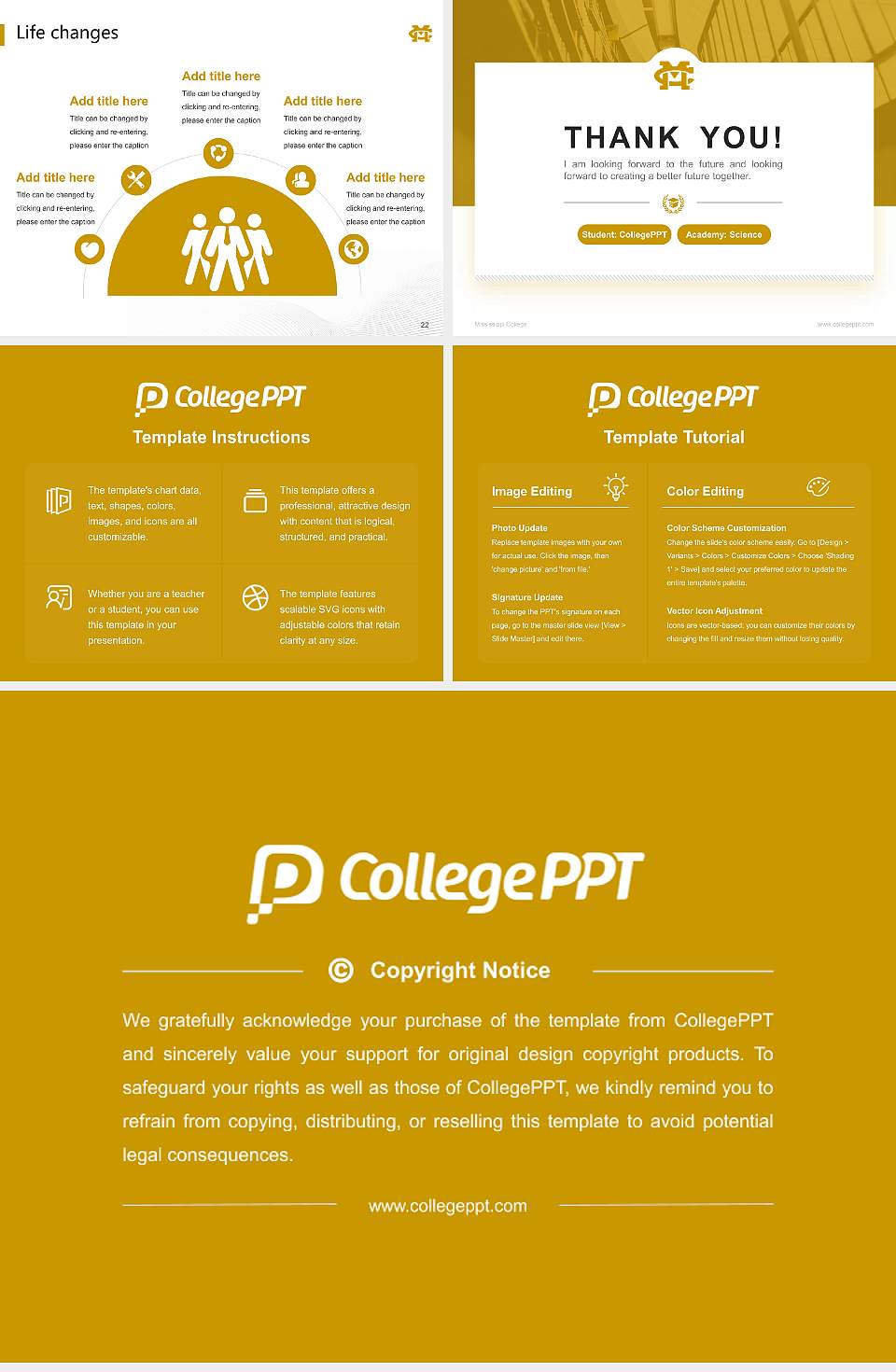 Mississippi College National Scholarship Defense PPT Template4:3 ratio PPT effect preview image4
