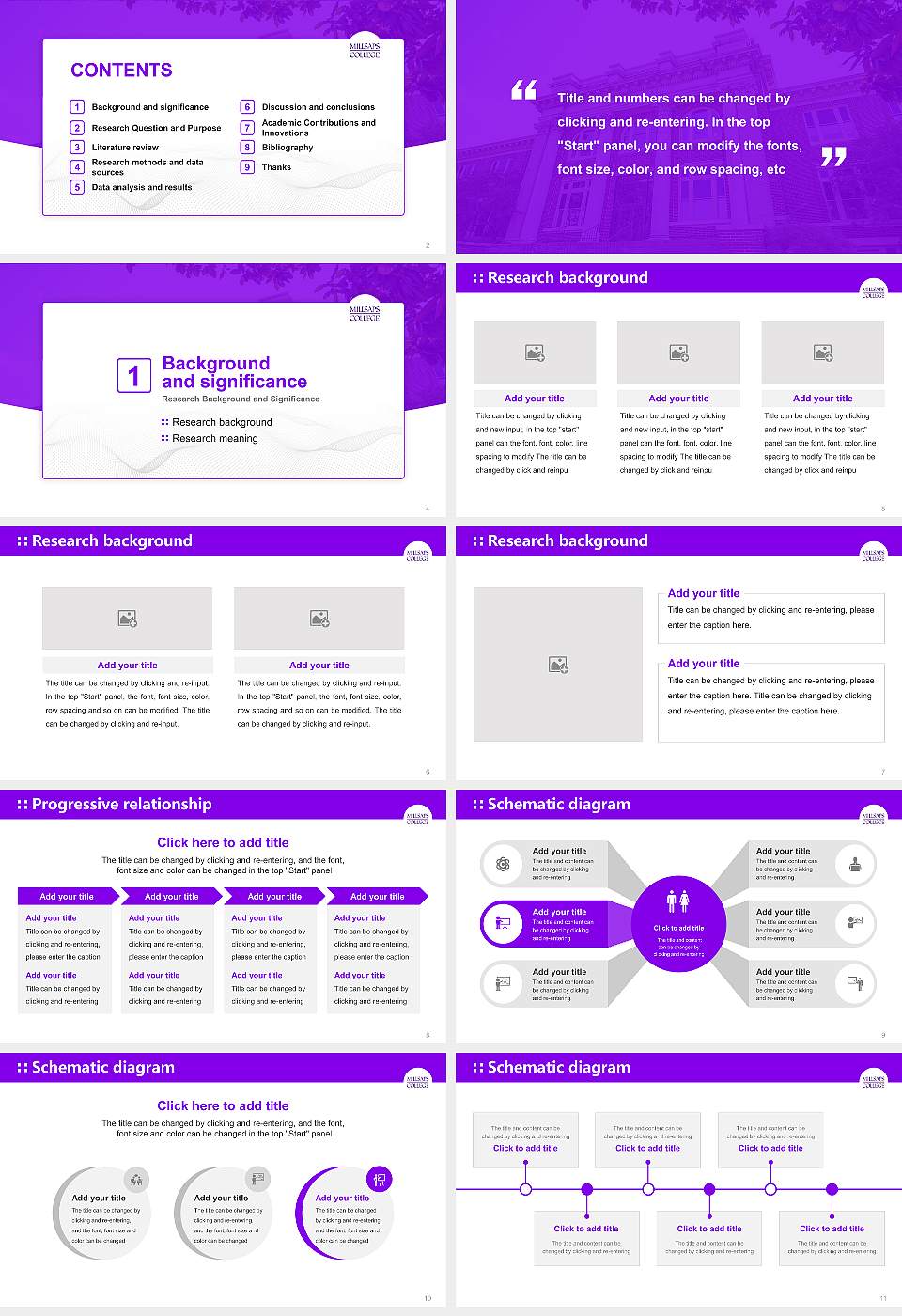 Millsaps College Graduation Thesis Defense PPT Template16:9 ratio PPT effect preview image2