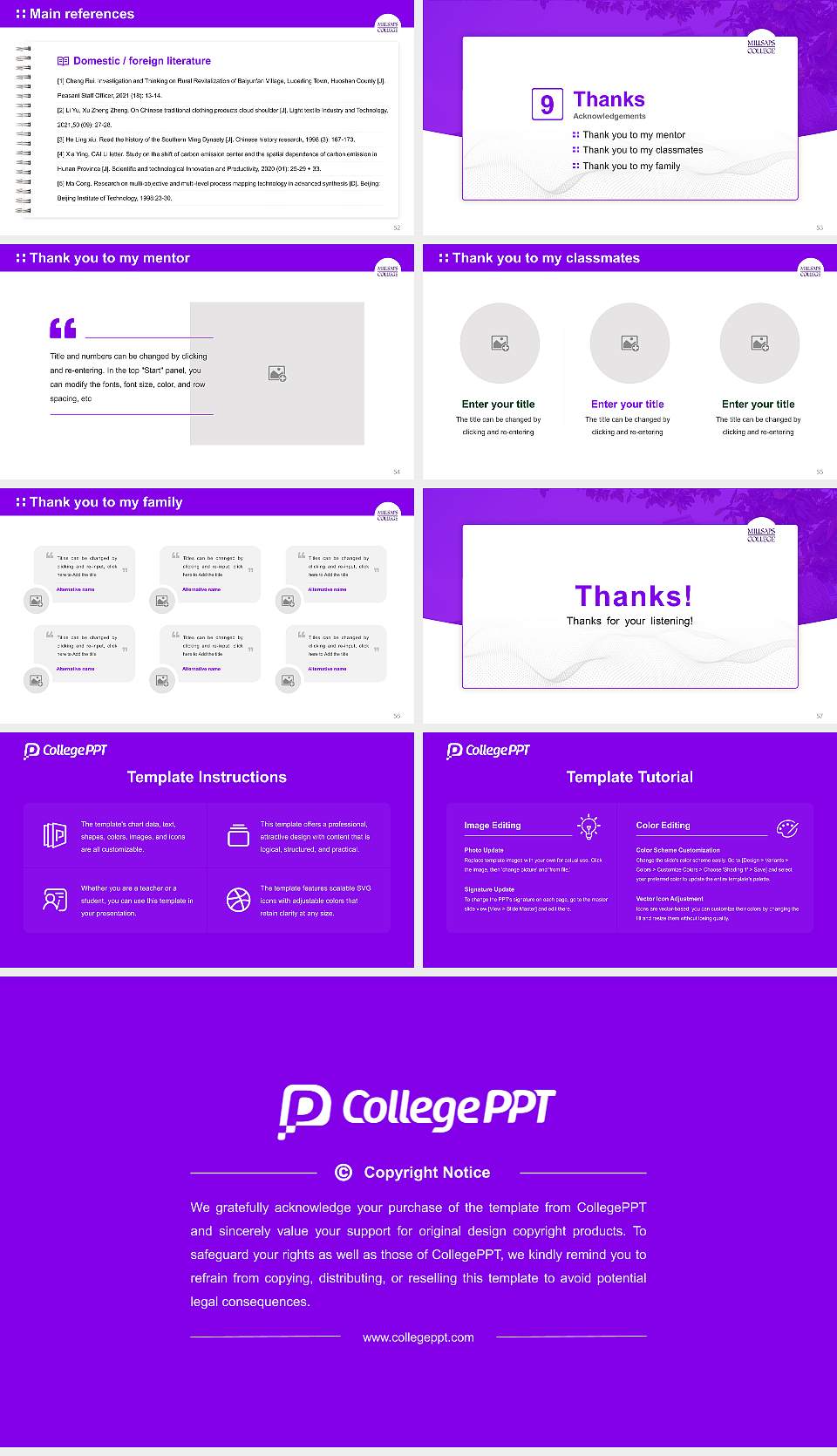 Millsaps College Graduation Thesis Defense PPT Template16:9 ratio PPT effect preview image7