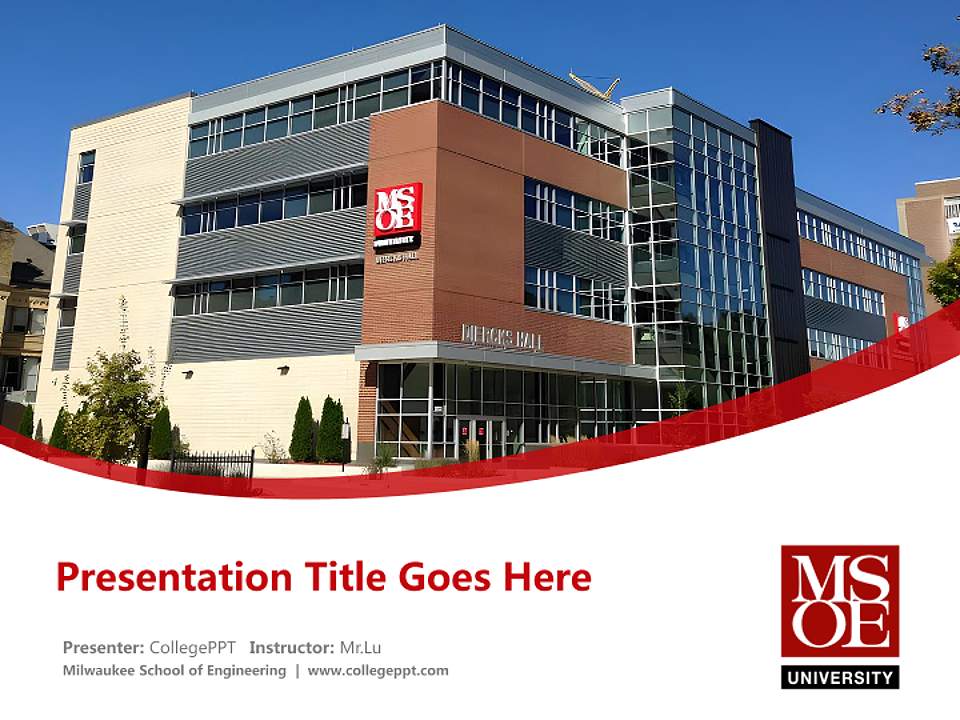 Milwaukee School of Engineering Course/Courseware Creation PPT Template4:3 ratio PPT effect preview image5