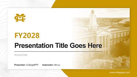 Mississippi College Academic Presentation/Research Findings Report PPT Template