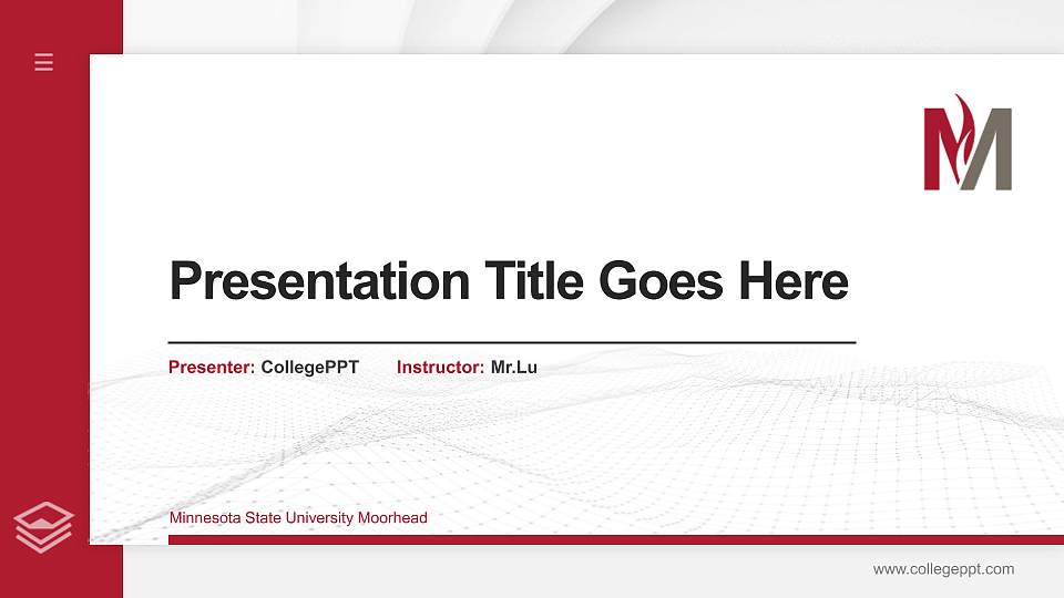 Minnesota State University Moorhead Thesis Proposal/Graduation Defense PPT Template16:9 ratio PPT effect preview image