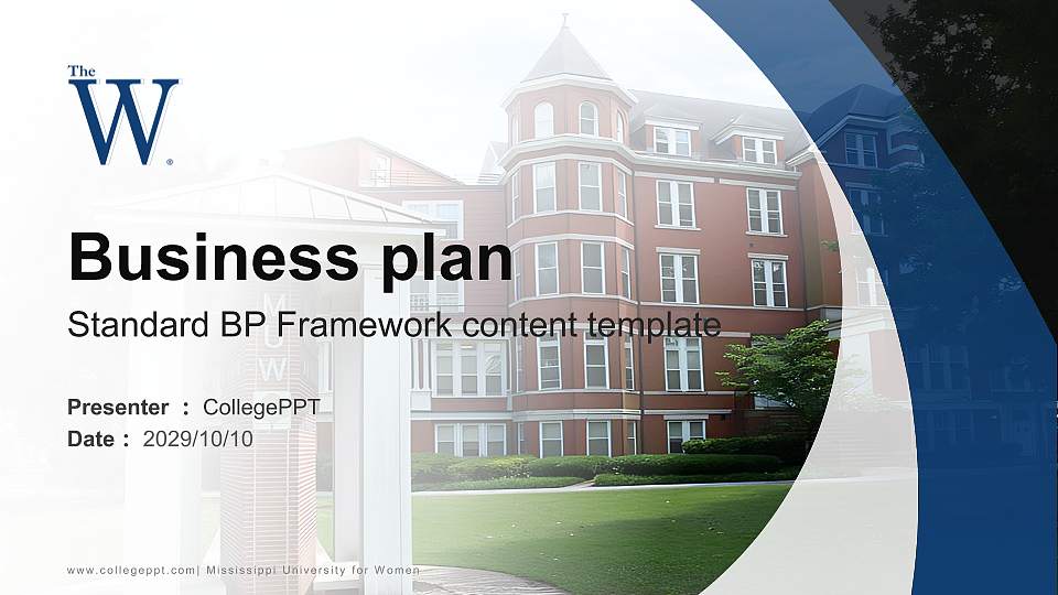 Mississippi University for Women Competition/Entrepreneurship Contest PPT Template16:9 ratio PPT effect preview image