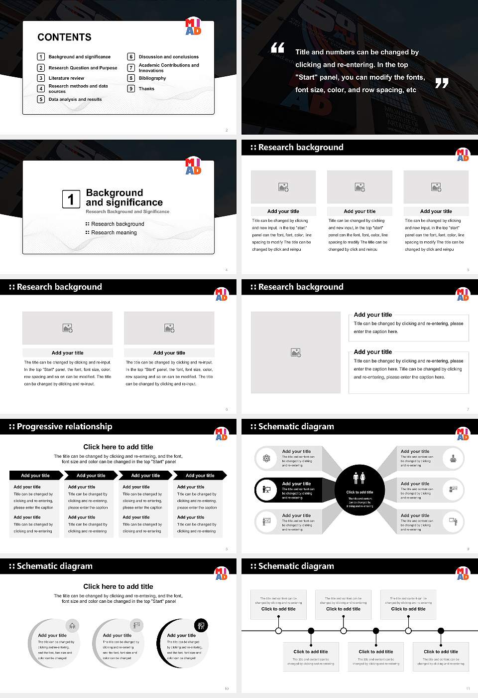 Milwaukee Institute of Art & Design Graduation Thesis Defense PPT Template16:9 ratio PPT effect preview image2