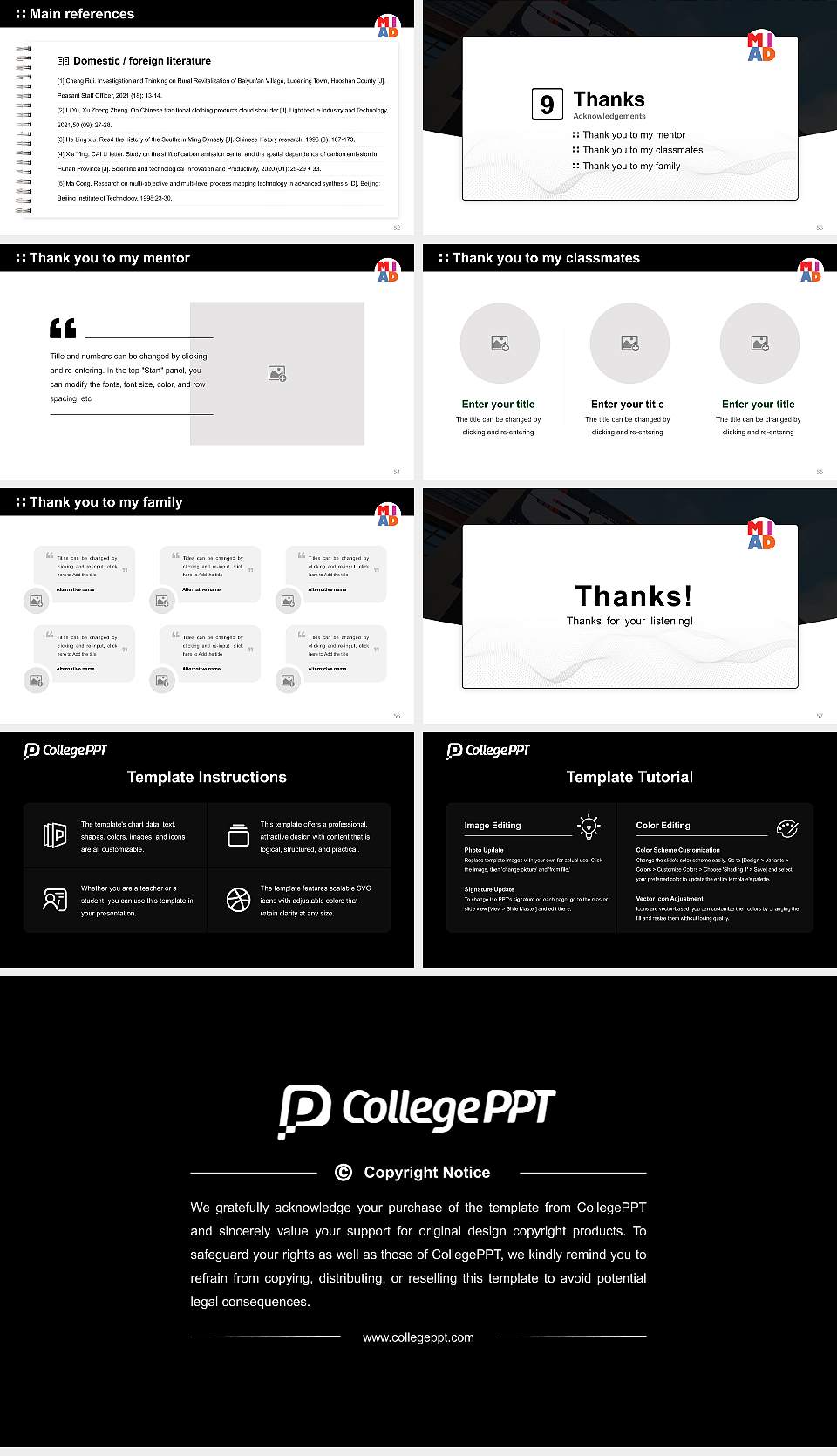 Milwaukee Institute of Art & Design Graduation Thesis Defense PPT Template16:9 ratio PPT effect preview image7