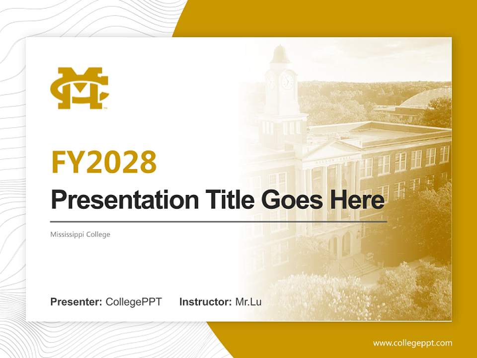 Mississippi College Academic Presentation/Research Findings Report PPT Template4:3 ratio PPT effect preview image5