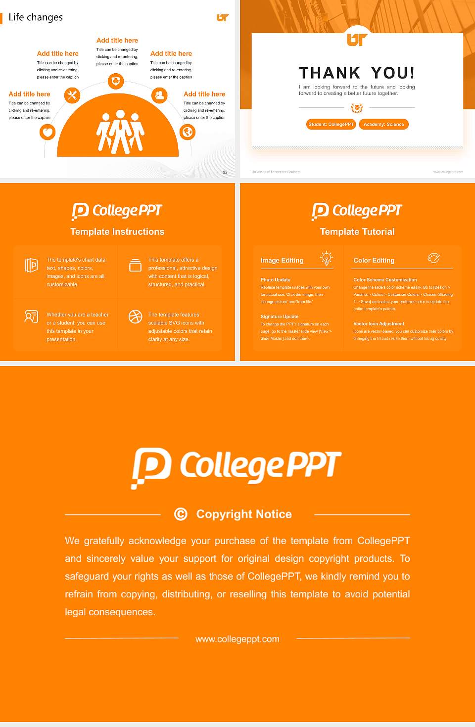 University of Tennessee Southern National Scholarship Defense PPT Template4:3 ratio PPT effect preview image4