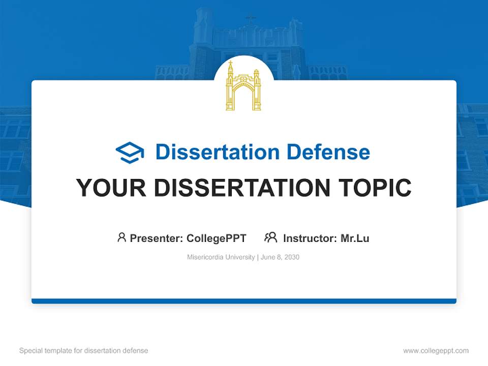 Misericordia University Graduation Thesis Defense PPT Template4:3 ratio PPT effect preview image7