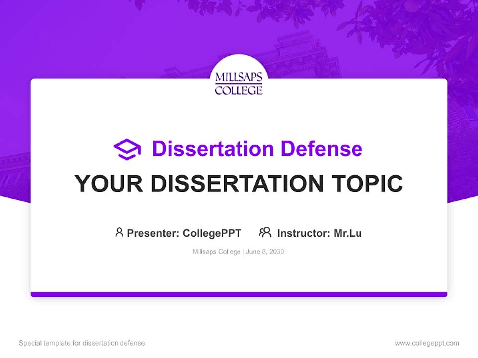 Millsaps College Graduation Thesis Defense PPT Template4:3 ratio PPT effect preview image7