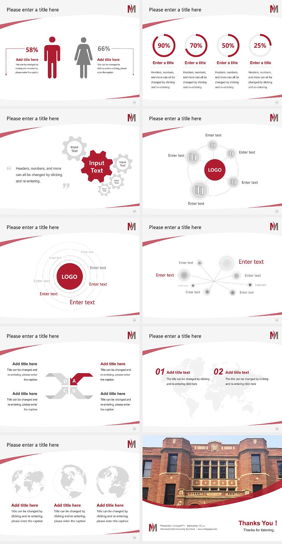Minnesota State University Moorhead Course/Courseware Creation PPT Template4:3 ratio PPT effect preview image4