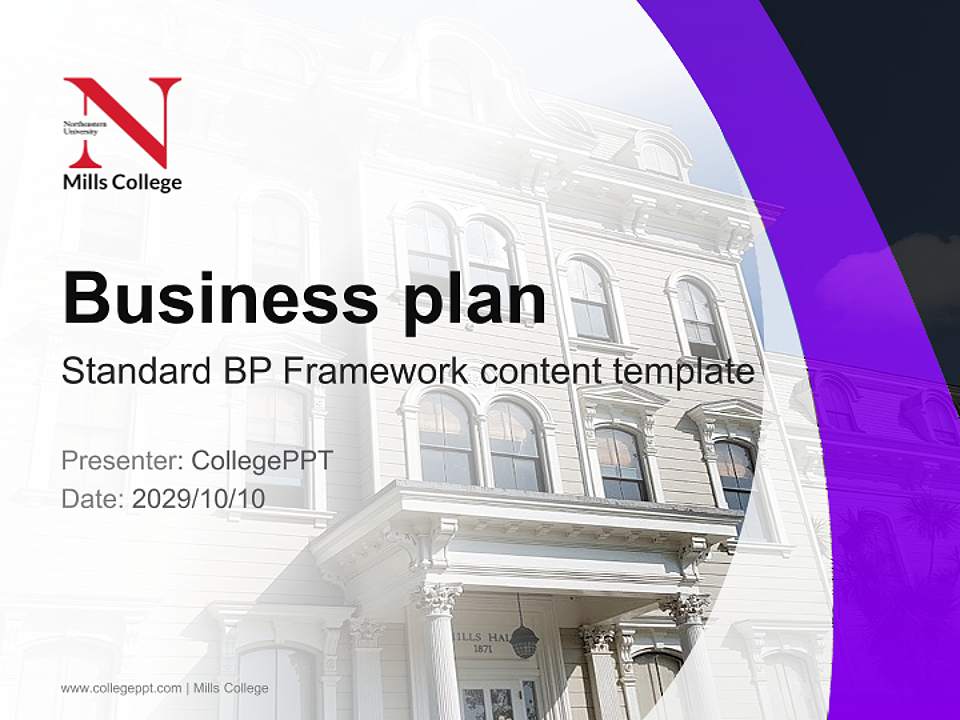 Mills College Competition/Entrepreneurship Contest PPT Template4:3 ratio PPT effect preview image9