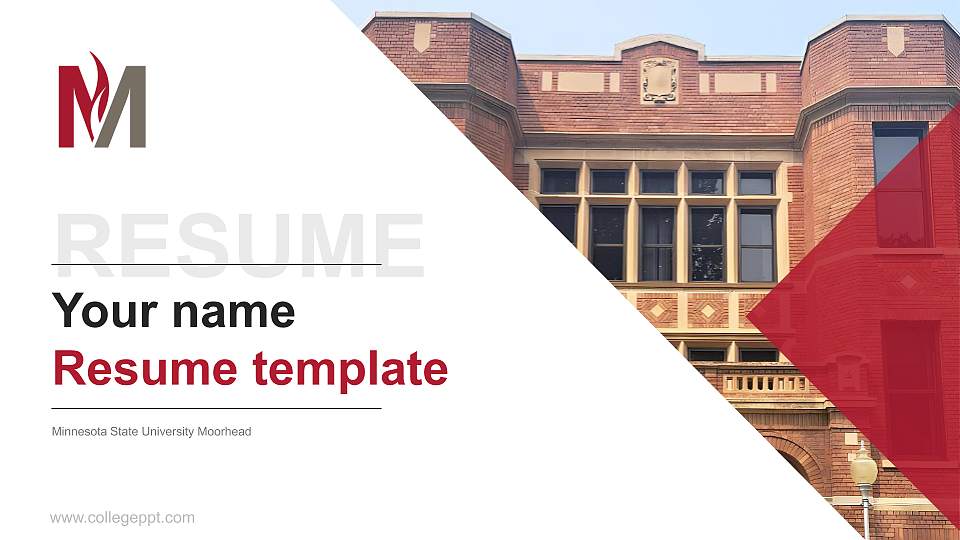 Minnesota State University Moorhead Resume PPT Template16:9 ratio PPT effect preview image