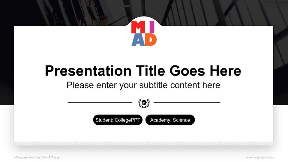 Milwaukee Institute of Art & Design National Scholarship Defense PPT Template16:9 ratio PPT effect preview image
