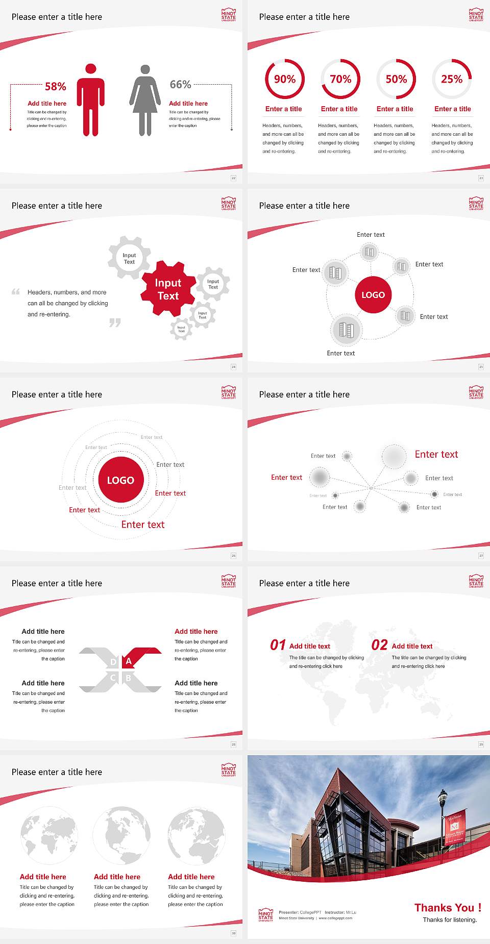 Minot State University Course/Courseware Creation PPT Template4:3 ratio PPT effect preview image4