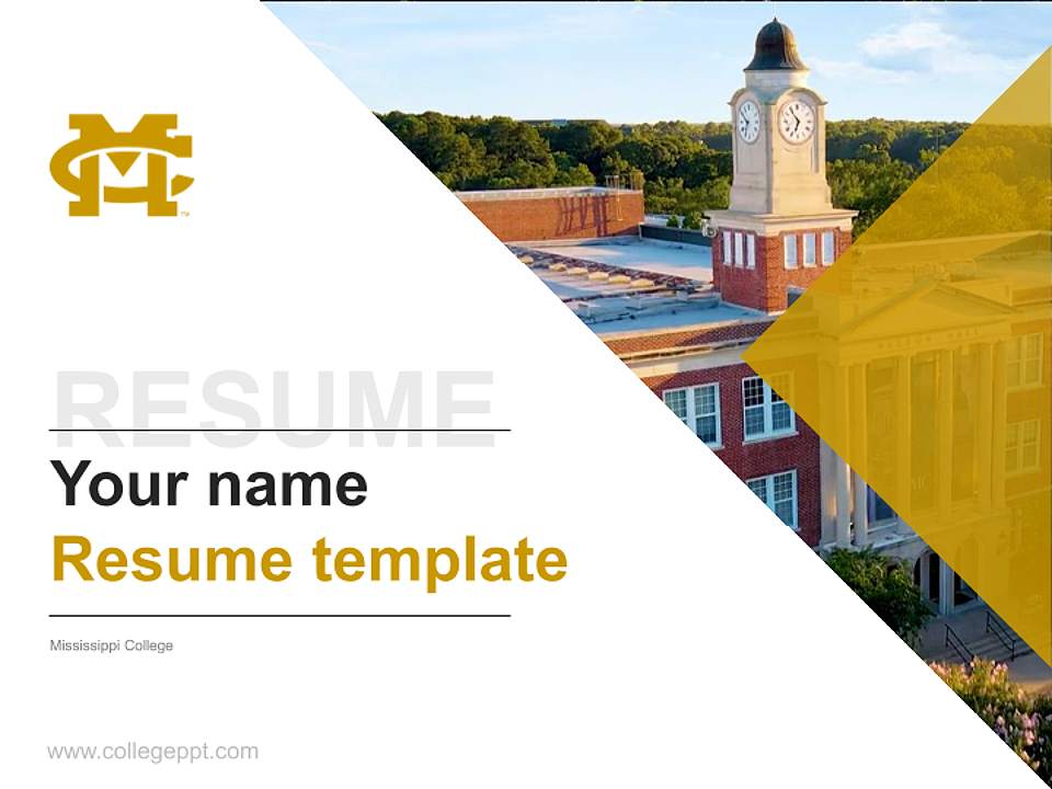 Mississippi College Resume PPT Template4:3 ratio PPT effect preview image5