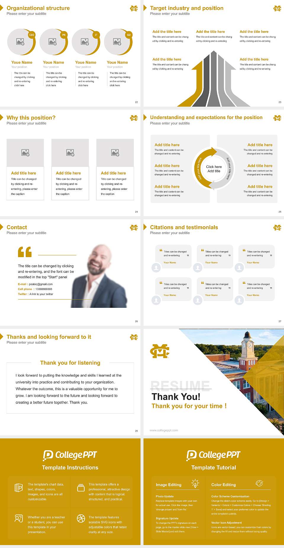 Mississippi College Resume PPT Template4:3 ratio PPT effect preview image4