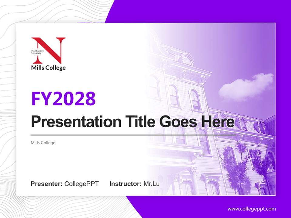 Mills College Academic Presentation/Research Findings Report PPT Template4:3 ratio PPT effect preview image5