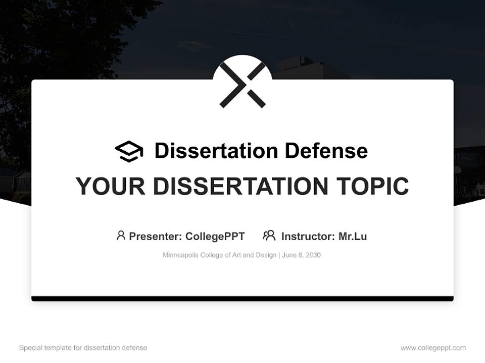 Minneapolis College of Art and Design Graduation Thesis Defense PPT Template4:3 ratio PPT effect preview image7